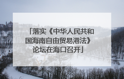 落实《中华人民共和国海南自由贸易港法》论坛在海口召开