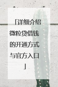 详细介绍微粒贷借钱的开通方式与官方入口