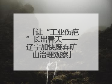 让“工业伤疤”长出春天——辽宁加快废弃矿山治理观察