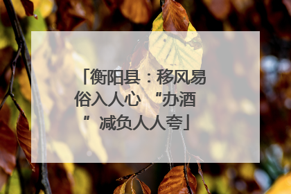 衡阳县：移风易俗入人心 “办酒”减负人人夸