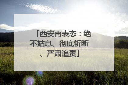 西安再表态：绝不姑息、彻底斩断、严肃追责