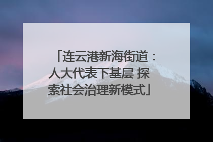 连云港新海街道：人大代表下基层 探索社会治理新模式