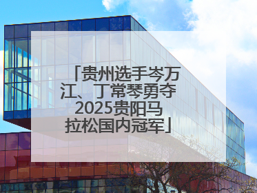 贵州选手岑万江、丁常琴勇夺2025贵阳马拉松国内冠军