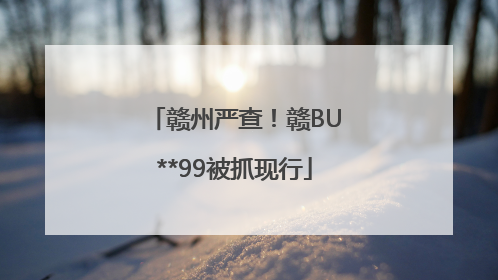 赣州严查！赣BU**99被抓现行
