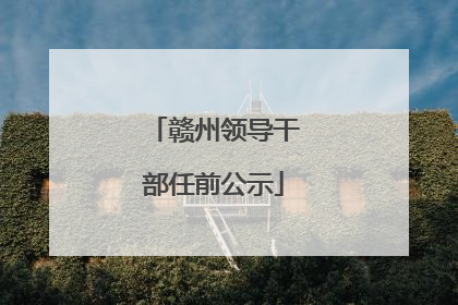赣州领导干部任前公示