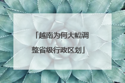 越南为何大幅调整省级行政区划