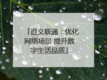 遵义联通：优化网络场景 提升数字生活品质