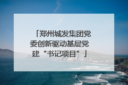 郑州城发集团党委创新驱动基层党建“书记项目”