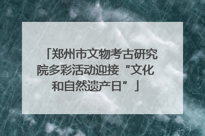 郑州市文物考古研究院多彩活动迎接“文化和自然遗产日”