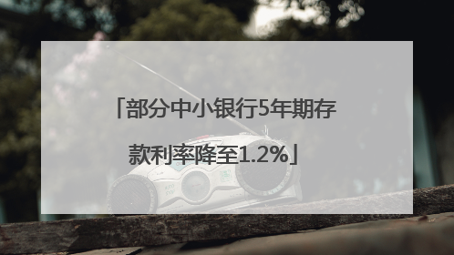 部分中小银行5年期存款利率降至1.2%