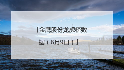 金鹰股份龙虎榜数据（6月9日）