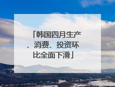 韩国四月生产、消费、投资环比全面下滑