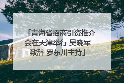 青海省招商引资推介会在天津举行 吴晓军致辞 罗东川主持