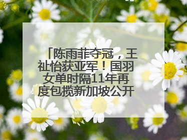 陈雨菲夺冠，王祉怡获亚军！国羽女单时隔11年再度包揽新加坡公开赛冠、亚军