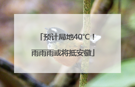 预计局地40℃！雨雨雨或将抵安徽
