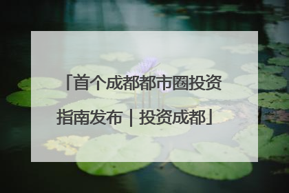 首个成都都市圈投资指南发布｜投资成都