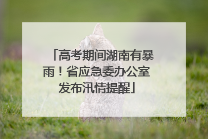 高考期间湖南有暴雨！省应急委办公室发布汛情提醒