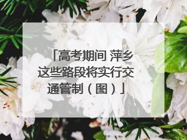 高考期间 萍乡这些路段将实行交通管制（图）