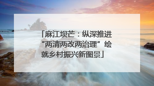 麻江坝芒：纵深推进“两清两改两治理”绘就乡村振兴新图景