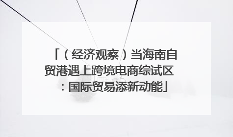 （经济观察）当海南自贸港遇上跨境电商综试区：国际贸易添新动能