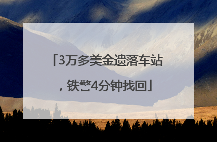 3万多美金遗落车站，铁警4分钟找回
