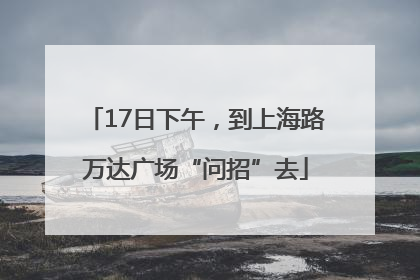 17日下午，到上海路万达广场“问招”去