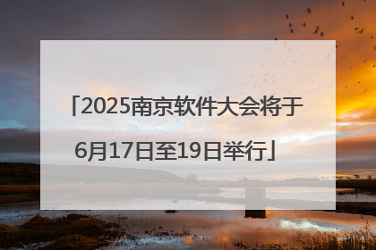 2025南京软件大会将于6月17日至19日举行