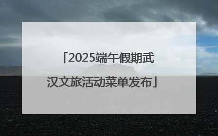 2025端午假期武汉文旅活动菜单发布