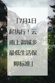 7月1日起执行！云南上调城乡最低生活保障标准