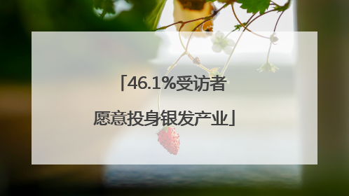 46.1%受访者愿意投身银发产业